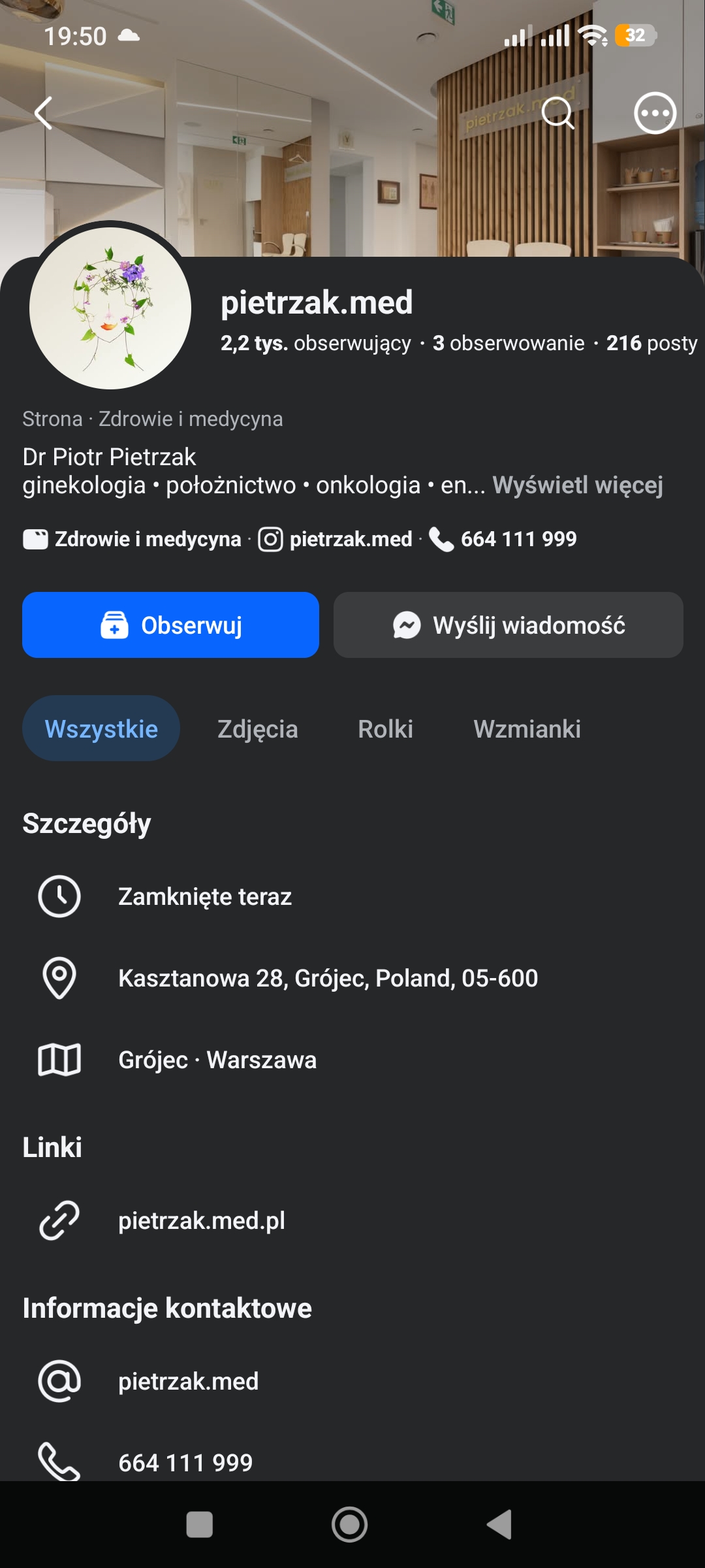 Profil Facebook Pietrzak.Med